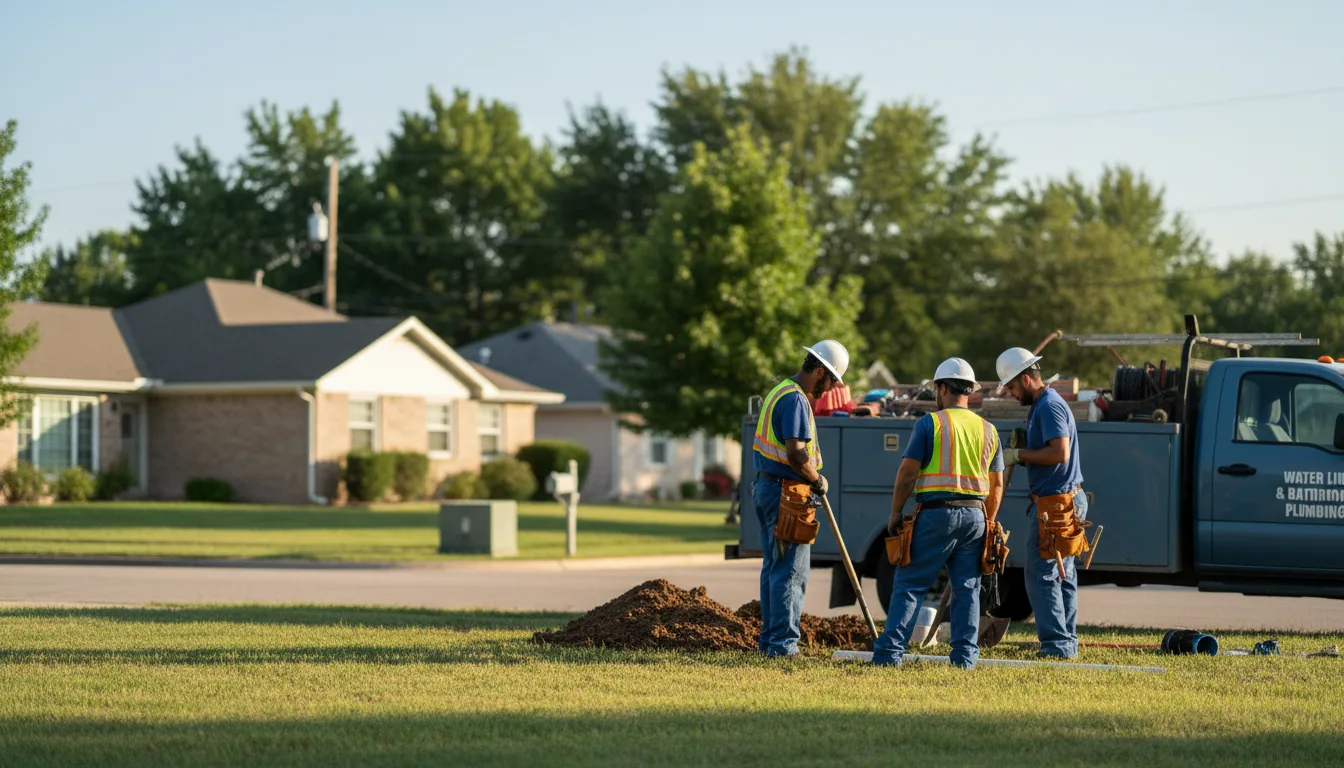 Residential water line and bathroom plumbing service in Cunningham, TX